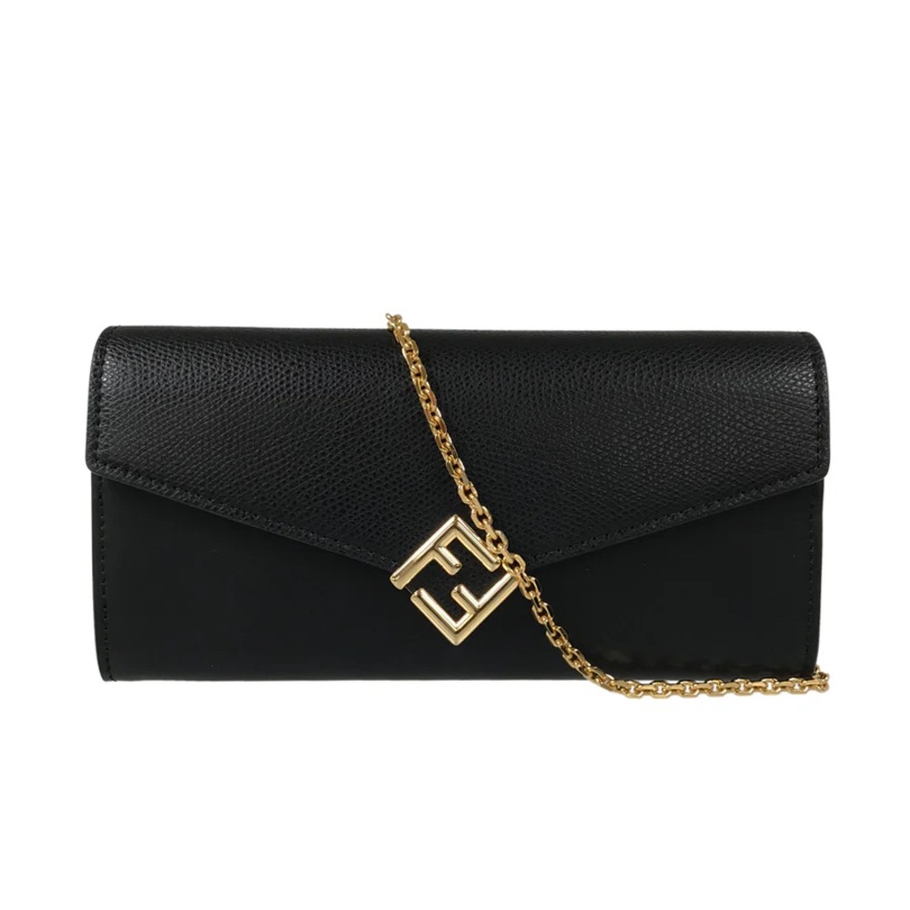 Fendi wallet on chain leather handbag